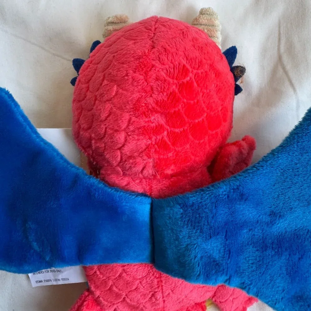 NWT Bark Box WETBEARD THE DRAGON Plush Dog Toy, Blue + Red, Large (50+ lbs)